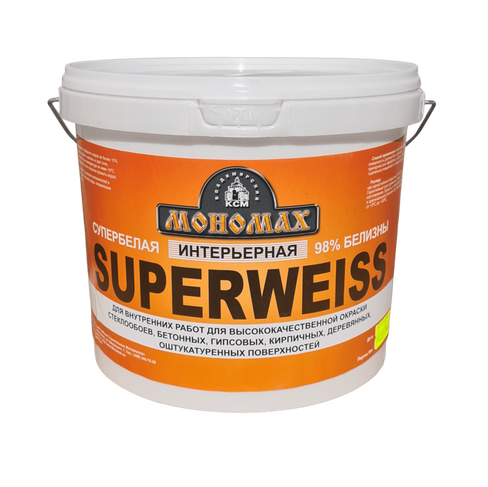 Краска акриловая интерьерная Мономах Superweiss супербелая 7 кг