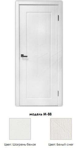Межкомнатная дверь ПВХ М-88 белая шагрень