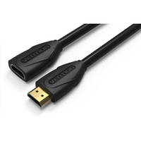Кабель-удлинитель аудио-видео VENTION HDMI (m) - HDMI (f) , ver 1.4, 5м, GOLD, черный [vaa-b06-b500]