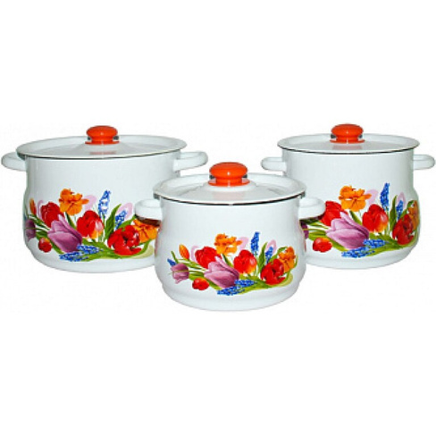Эмалированной набор посуды Сибирские товары №11 Тюльпан Май N11B119