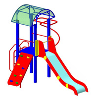 Детская площадка Сказка со спиралью, скалодромом, горкой нерж. 3м. серия Эконо НН Romana