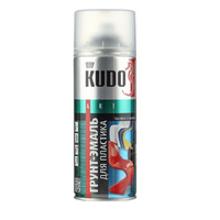 Грунт-эмаль аэрозоль KUDO для пластика 520 мл черный RAL 9005