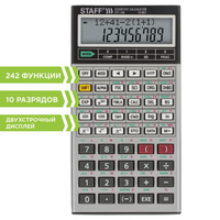 Калькулятор инженерный STAFF STF-169 (143х78 мм), 242 функции, 10+2 разрядов, 250138