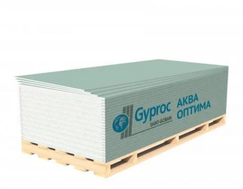 Гипсокартон (ГСП) Gyproc Аква Оптима 1950х1200х12,5 мм