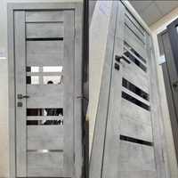Межкомнатная дверь экошпон Ривьера 10 остекленная бетон