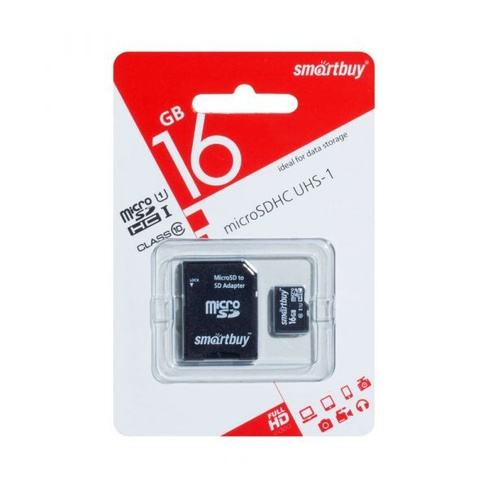 Карта памяти 16GB microSD Class10 SMARTBUY Smartbuy