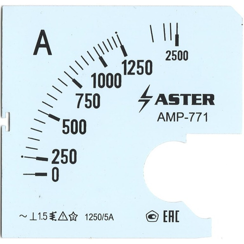 Шкала к амперметру AMP-771 ASTER SC771-1250