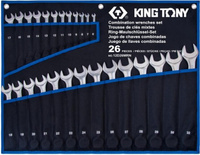 Набор комбинированных ключей KING TONY 6-32 мм чехол из теторона, 26 предметов [12D26MRN]