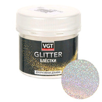 Блестки сухие VGT Pet glitter для декорирования 0,05кг серебро, арт.31576