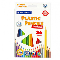 Трехгранные цветные карандаши BRAUBERG PREMIUM