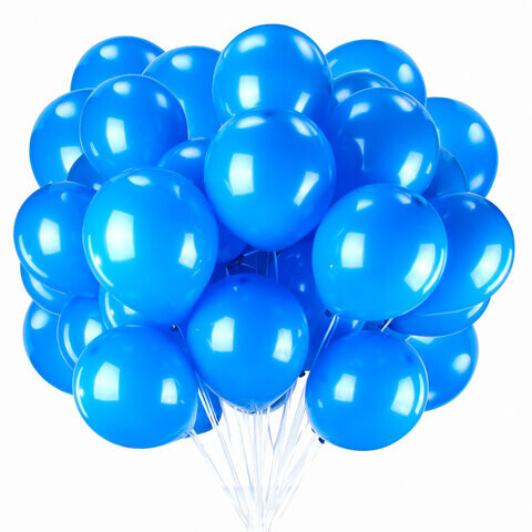 Шары воздушные ЗОЛОТАЯ СКАЗКА 10 25 см Комплект 50 штук синие пакет 104999