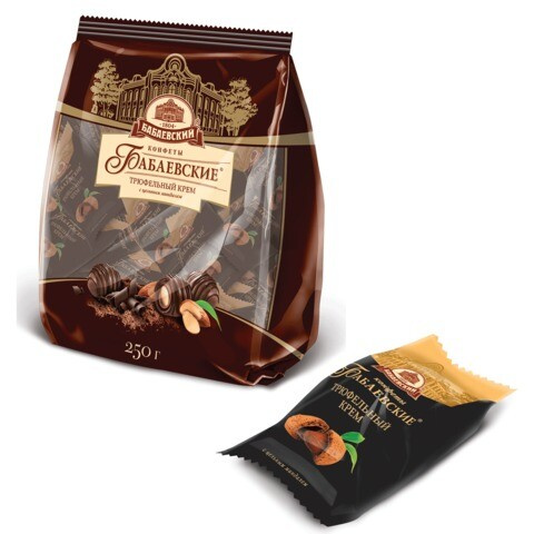 Конфеты шоколадные БАБАЕВСКИЙ с трюфельным кремом 200 г пакет ББ16456