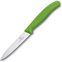 Нож кухонный Victorinox Swiss Classic, для овощей, 100мм, заточка прямая, стальной, зеленый [6.7706.l114]