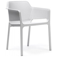 Кресло обеденное Net NARDI пластиковое для кухни, сада и дачи, цвет белый Nardi