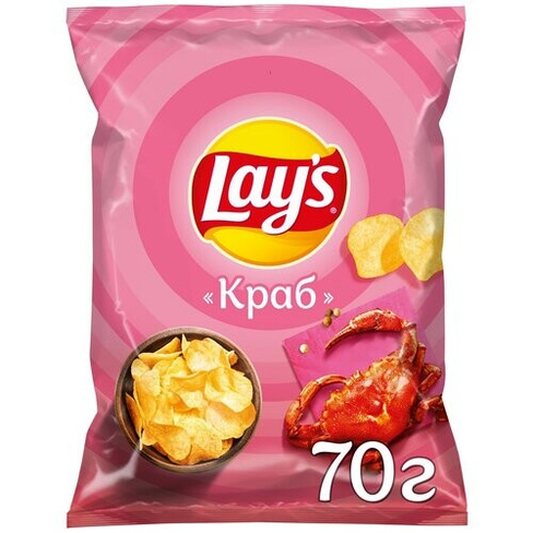 Чипсы Lay's картофельные, краб, 70 г