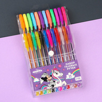 Ручка шариковая с блестками, 24 цвета, минни маус и единорог Disney