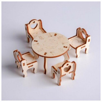 Мебель игрушечная Лесная мастерская "Кухонный уголок", для кукольного домика, детская, деревянная
