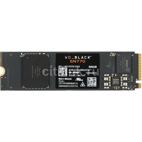 SSD накопитель WD Black SN770 WDS500G3X0E 500ГБ, M.2 2280, PCIe 4.0 x4, NVMe, M.2