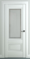 Дверь межкомнатная остекленная Турин В1, белый матовый